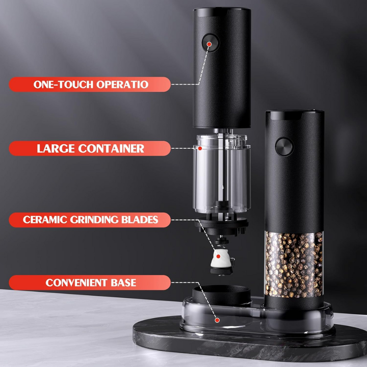 Electric Salt and Pepper Grinder Set