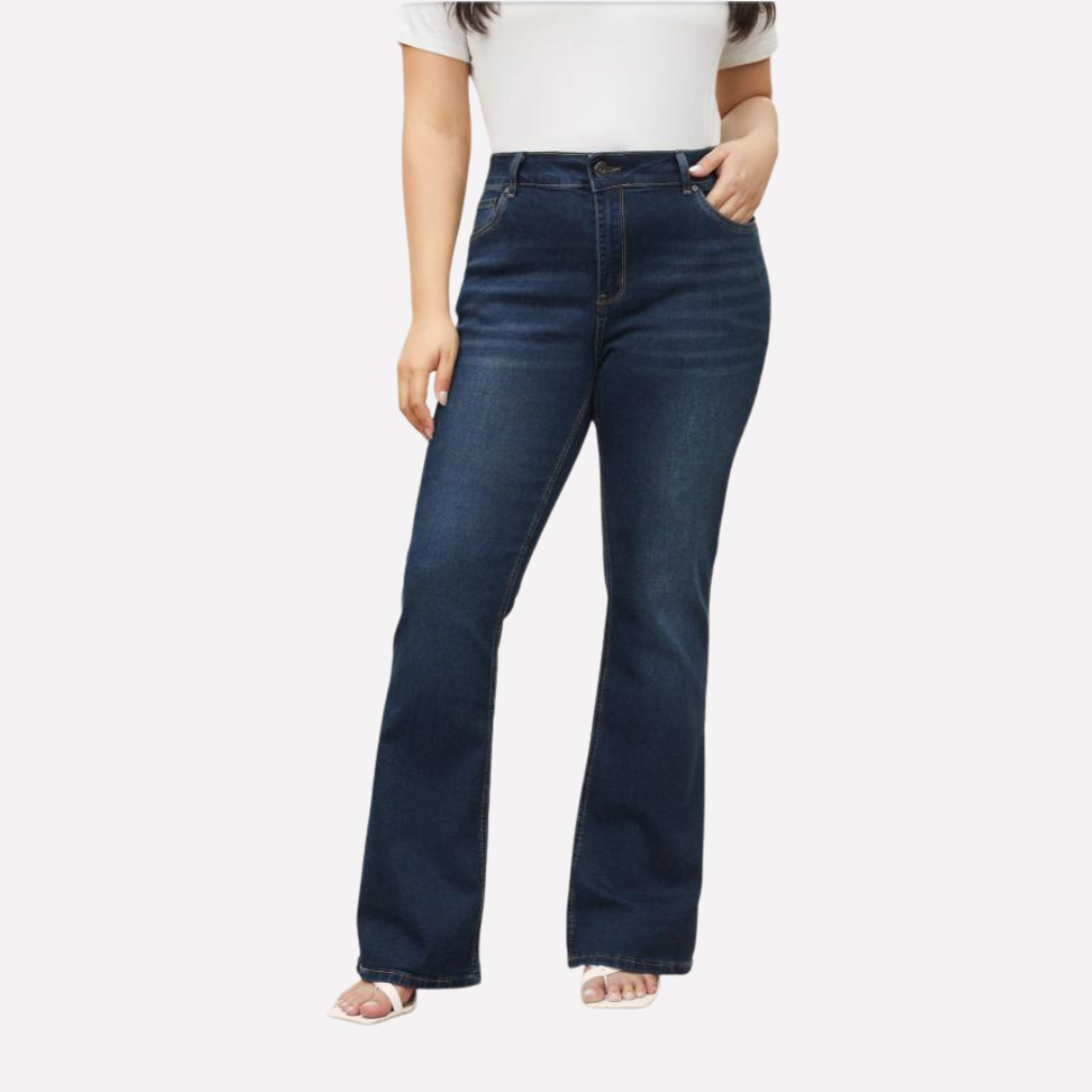 Women’s High-Waisted Straight Leg Jeans – Casual Cropped Style