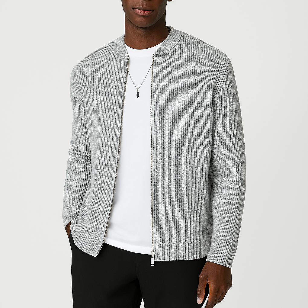Mens comfortable Zipper Knit Cardigan