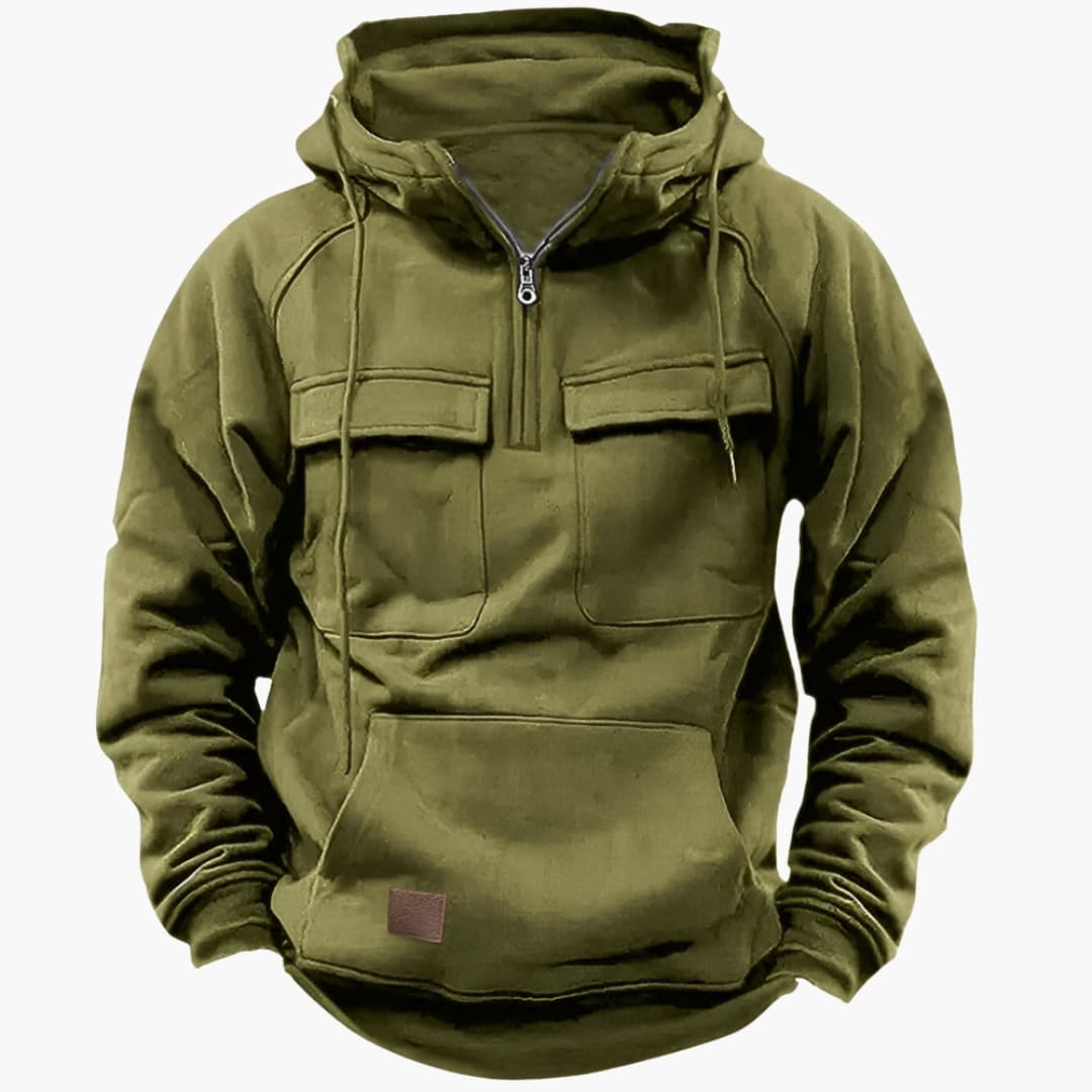 Men’s Half-Zip Hoodie with Chest Pockets