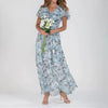 Vintage Floral Print Maxi Dress for Women