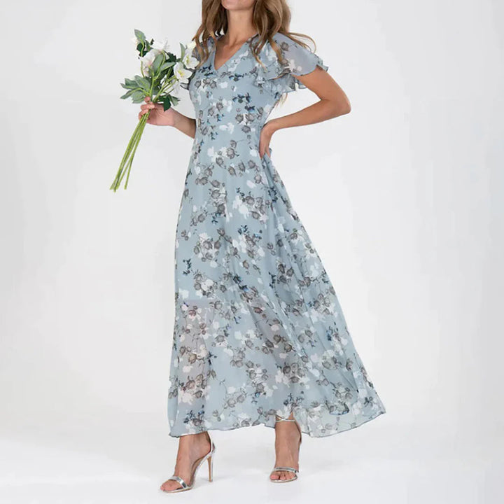 Vintage Floral Print Maxi Dress for Women