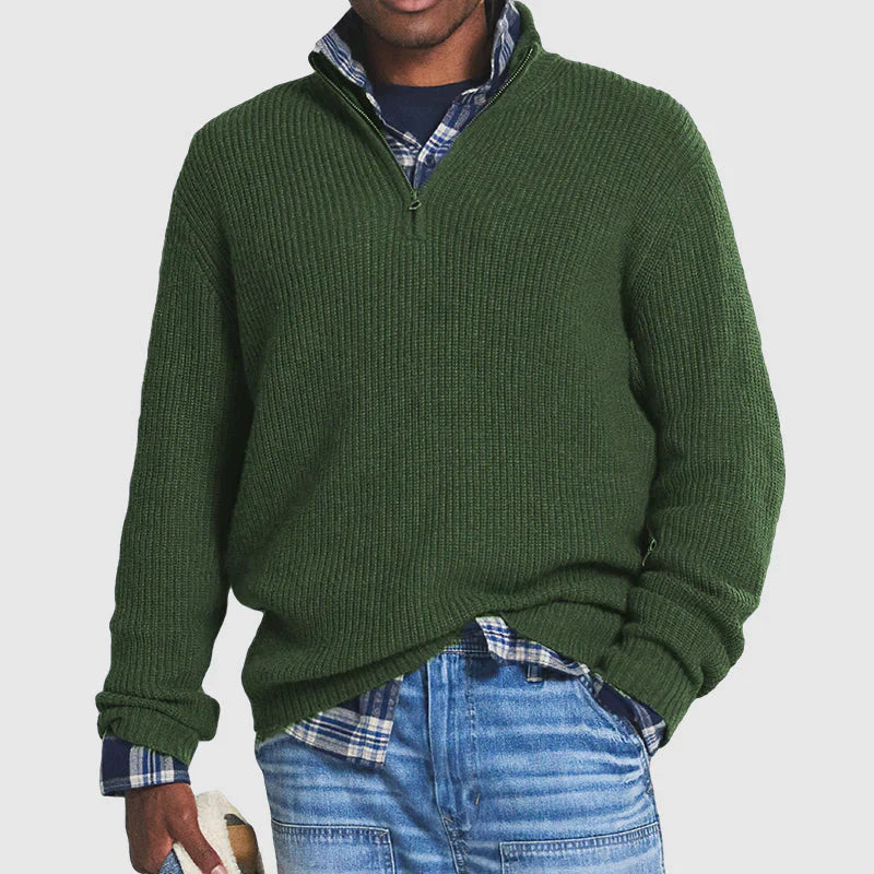 Men's Wool-like Half-Zip Sweater