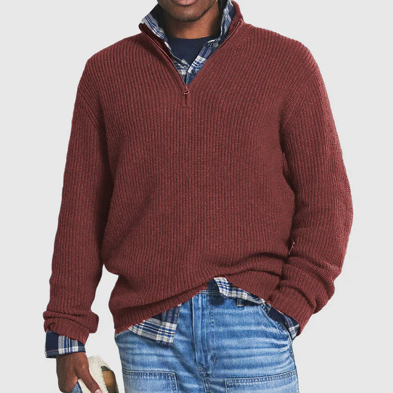 Men's Wool-like Half-Zip Sweater