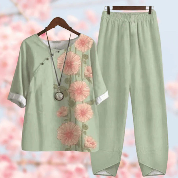 Vintage Floral Two-Piece Set