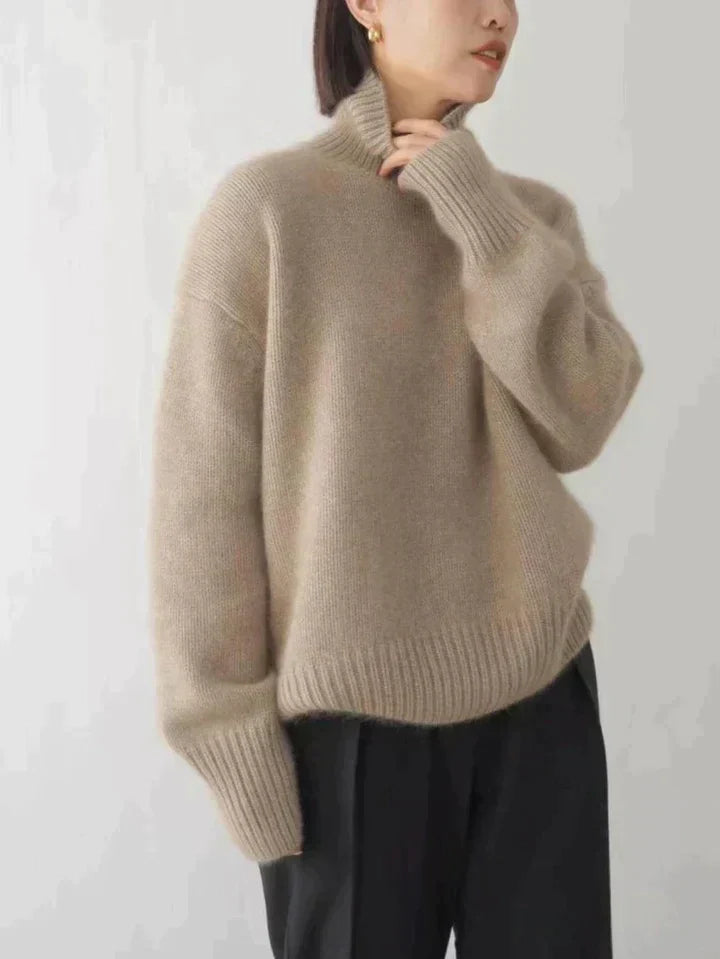 Luxe fine Wool-like Turtleneck Sweater for Women