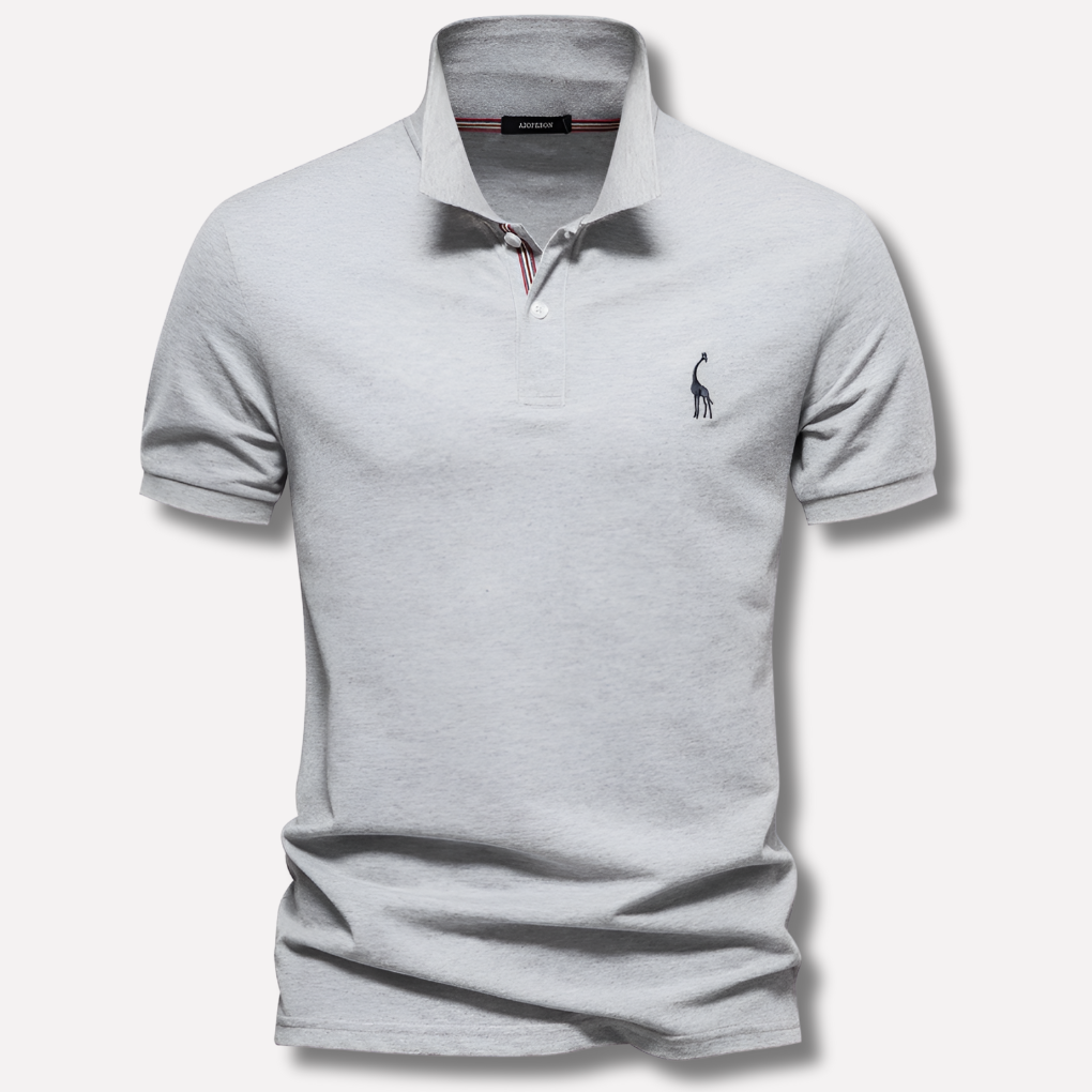 Luxe Cotton Polo with Deer Embroidery