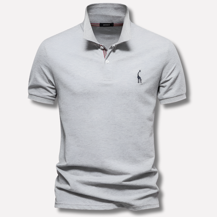 Luxe Cotton Polo with Deer Embroidery