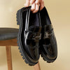 Men’s Brogue Loafers with Buckle & Platform Sole Slip‑On Shoes
