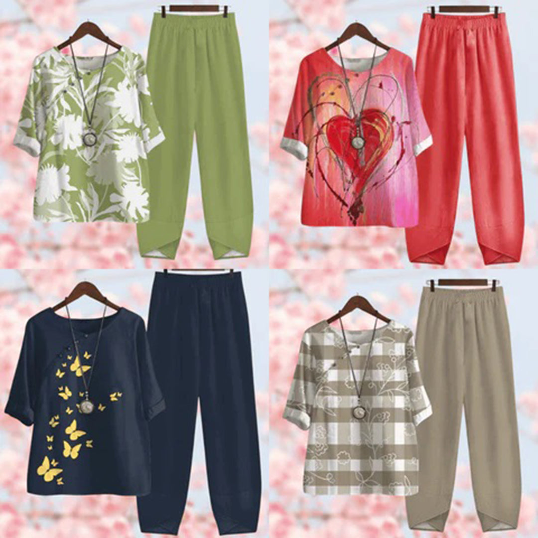 Vintage Floral Two-Piece Set