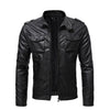 Trendy Men’s Faux Leather Military Jacket with Handy Chest Pockets