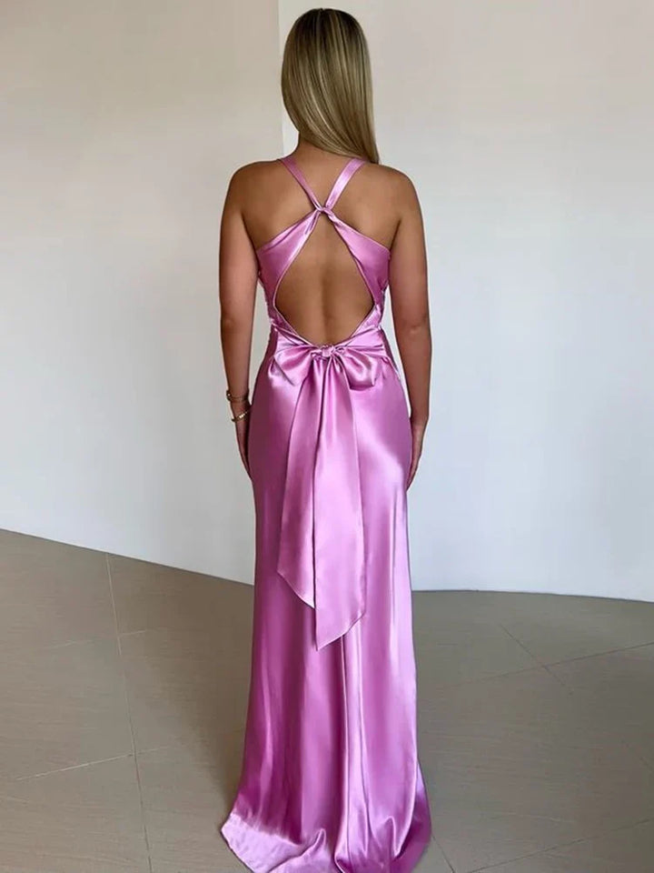 Women's Evening Gown Sleeveless Halter Neck