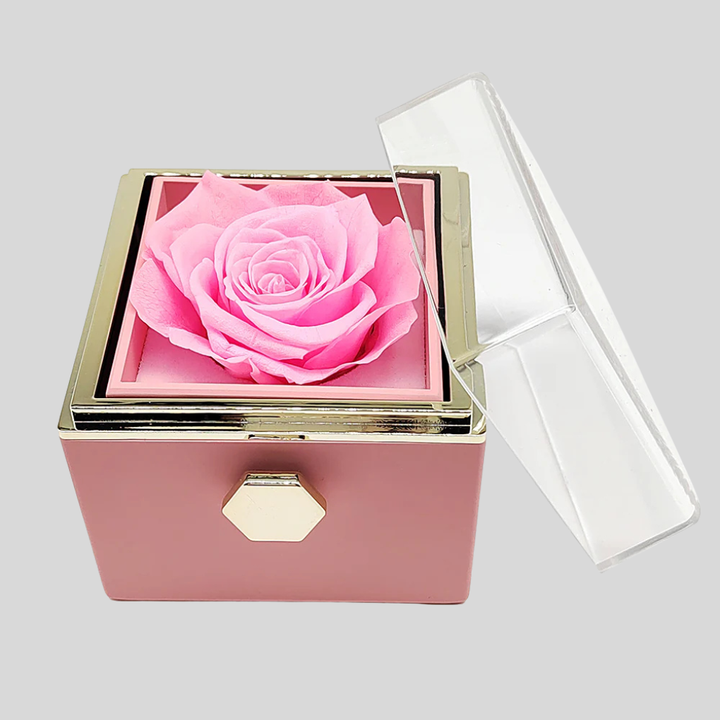 Eternal Rose With Custom Engraved Necklace
