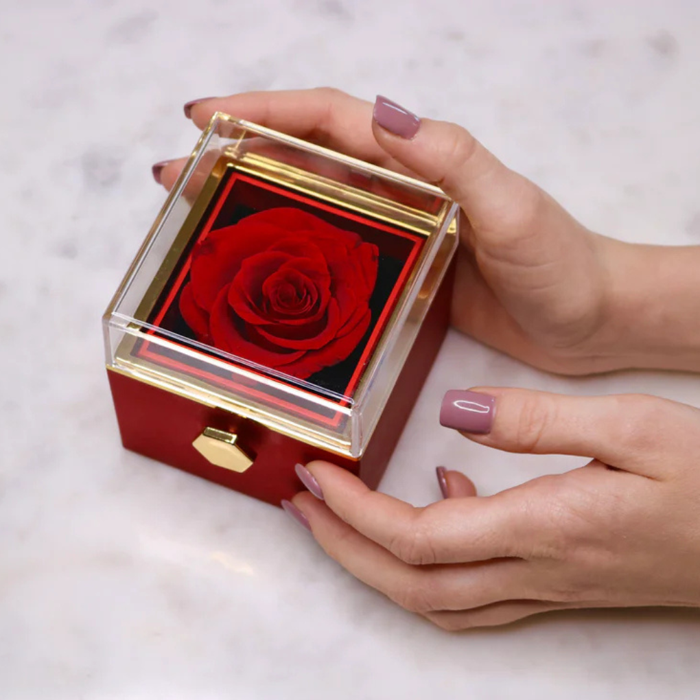 Eternal Rose With Custom Engraved Necklace