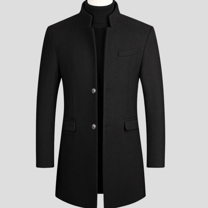 Men’s Elegant Wool-like-Blend Coat – Refined Classic Outerwear