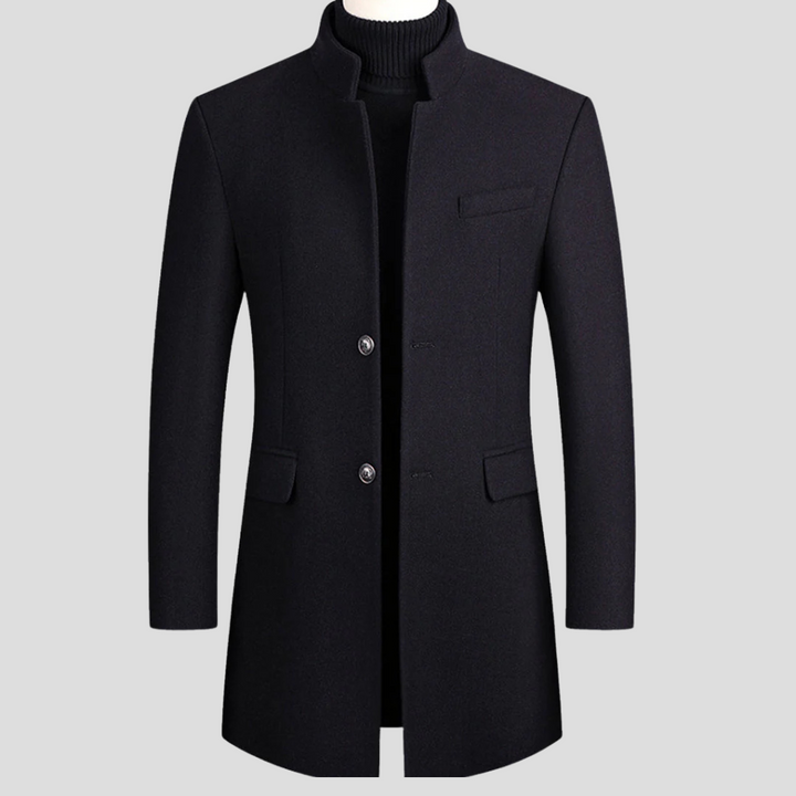 Men’s Elegant Wool-like-Blend Coat – Refined Classic Outerwear