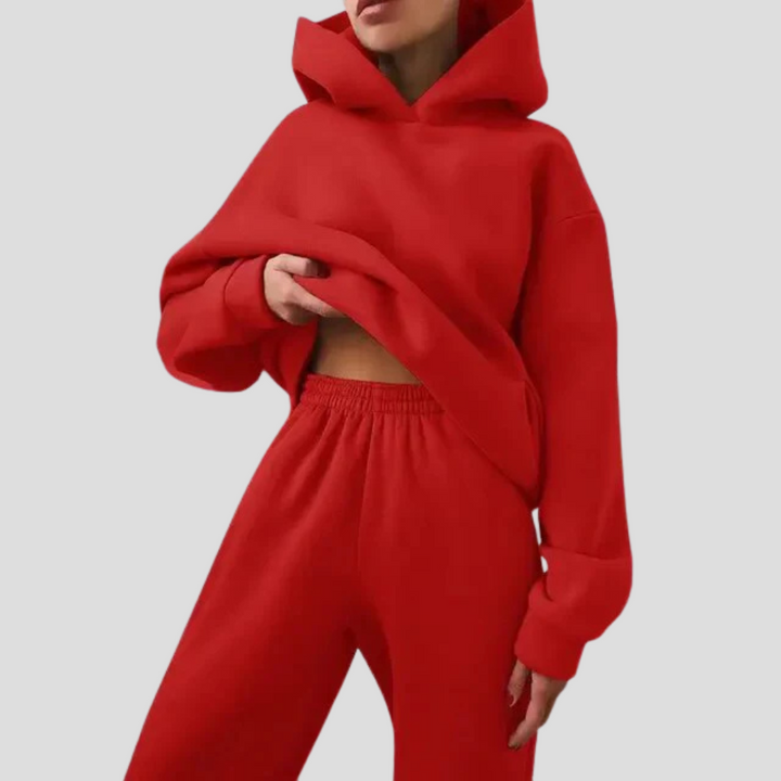 Women’s Hoodie & Jogger Set – Relaxed Winter Lounge Wear
