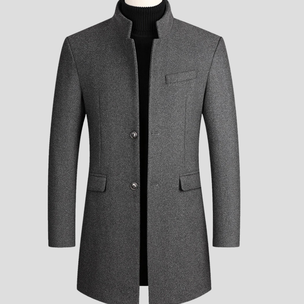 Men’s Elegant Wool-like-Blend Coat – Refined Classic Outerwear