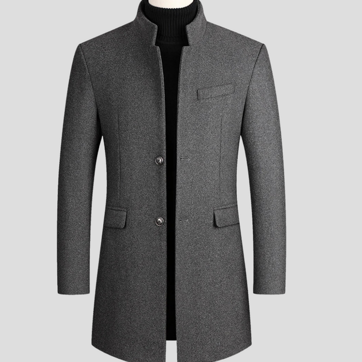 Men’s Elegant Wool-like-Blend Coat – Refined Classic Outerwear