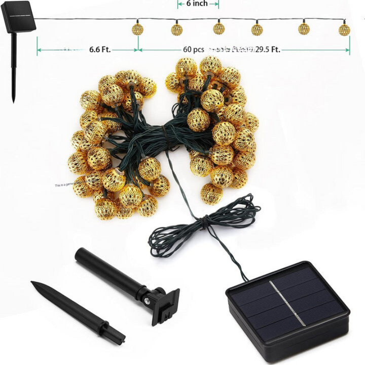 Roan – Moroccan-Style Water-resistant Solar String Lights