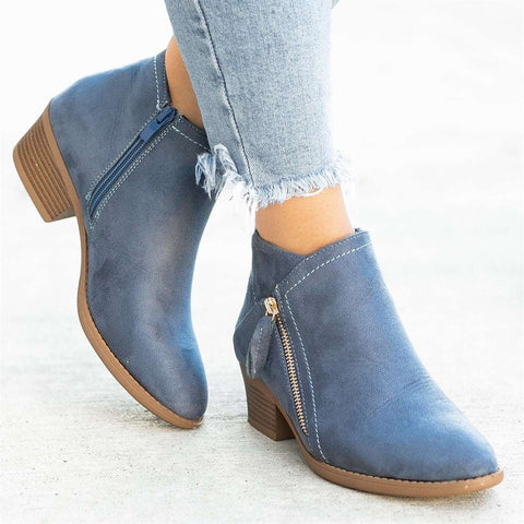 Chic Women's Ankle Boots with Zipper
