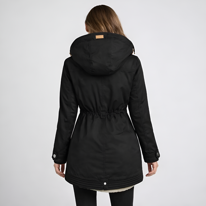 Women’s Parka with Lined Hood and Drawstring Waist