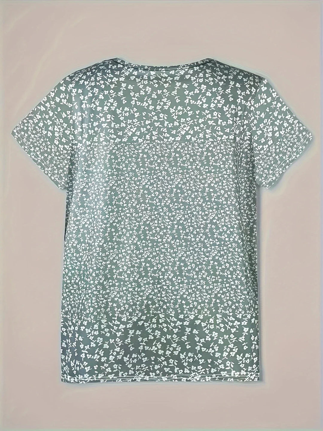 comfortable Summer Top with V-Neck, Button Closure, and Short Sleeves