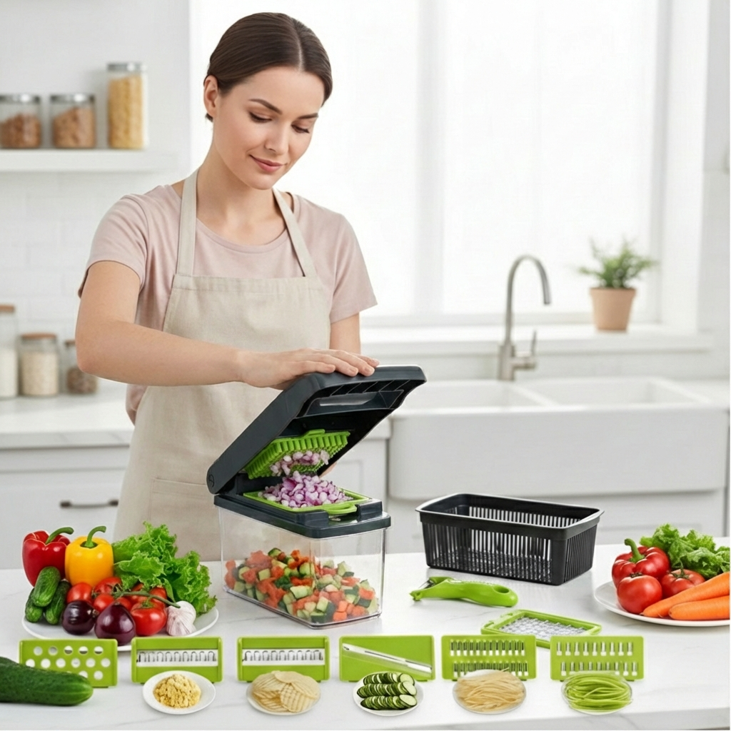 4‑in‑1 Vegetable Chopper and Spiralizer