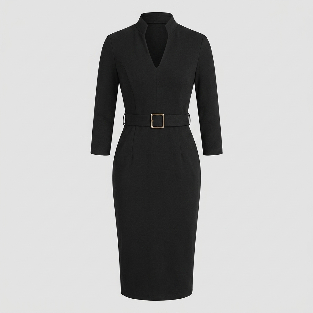 Elegant Belted Dress for Women