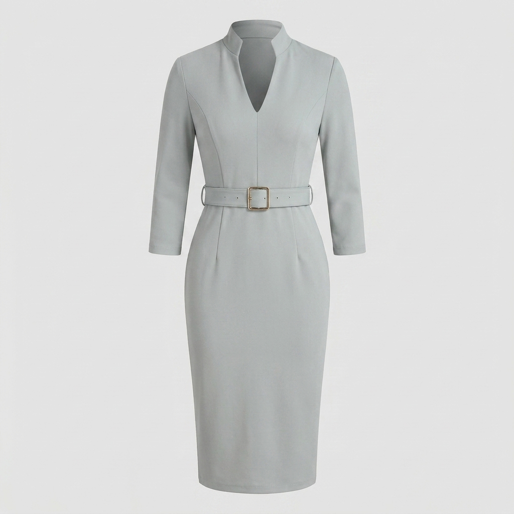 Elegant Belted Dress for Women