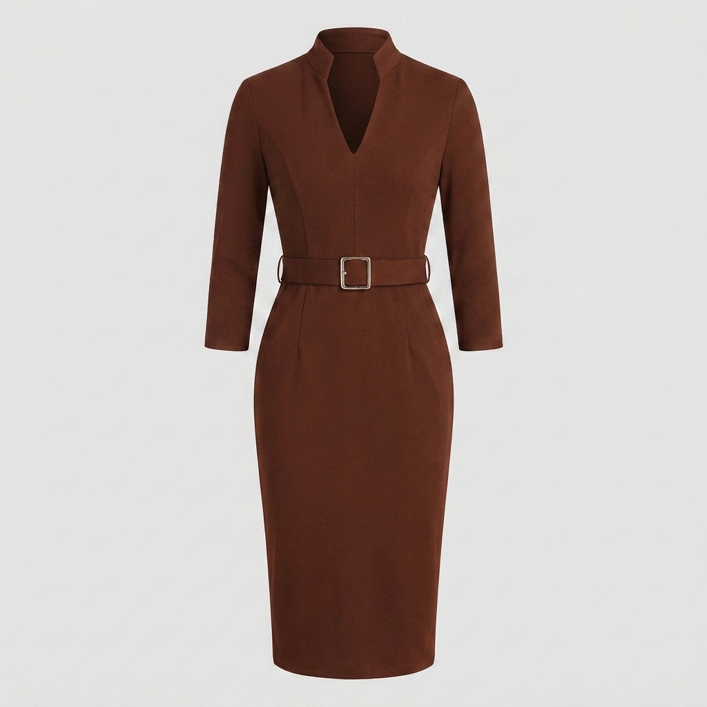 Elegant Belted Dress for Women