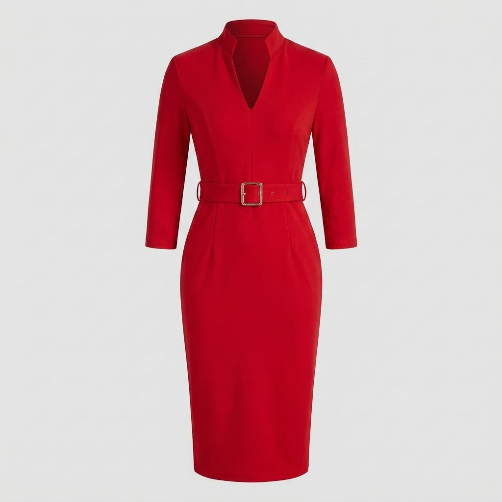 Elegant Belted Dress for Women