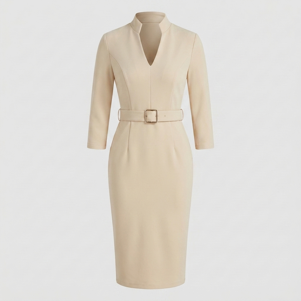 Elegant Belted Dress for Women