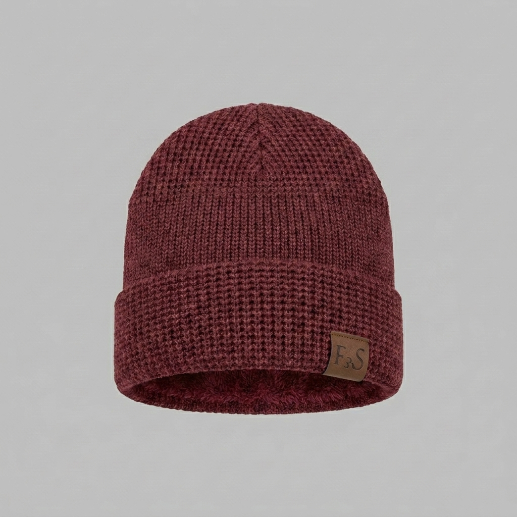 Knit Beanie with Ribbed Edge and Lined Interior