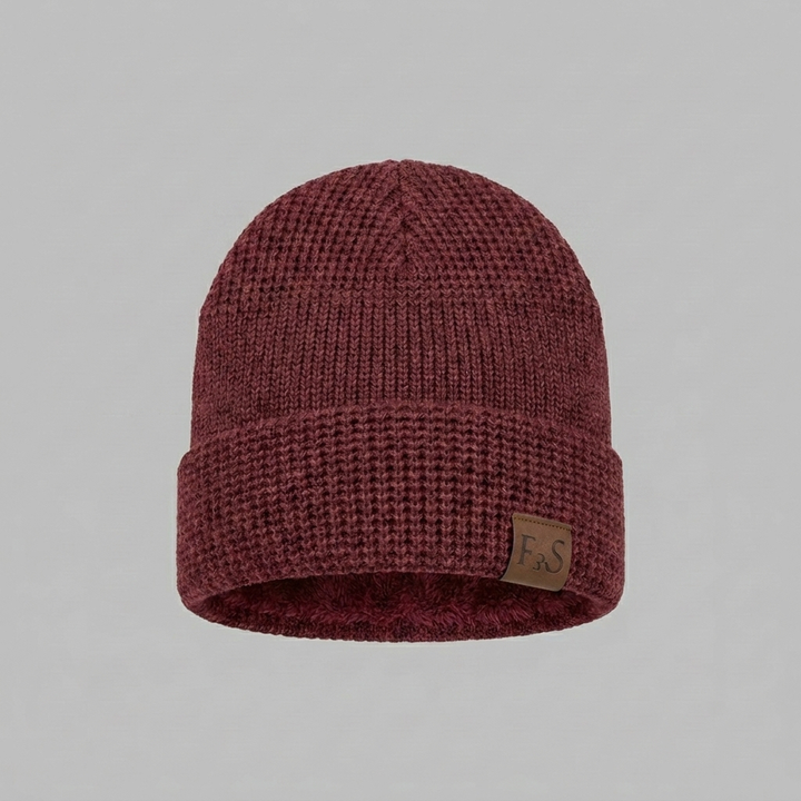 Knit Beanie with Ribbed Edge and Lined Interior