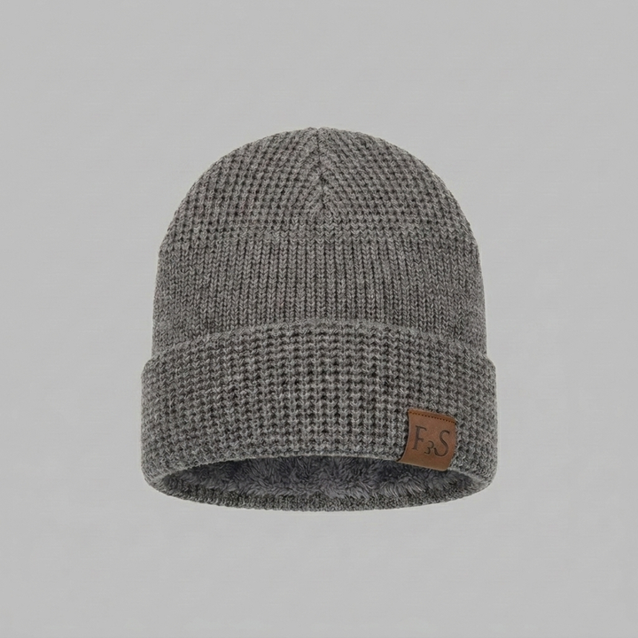 Knit Beanie with Ribbed Edge and Lined Interior