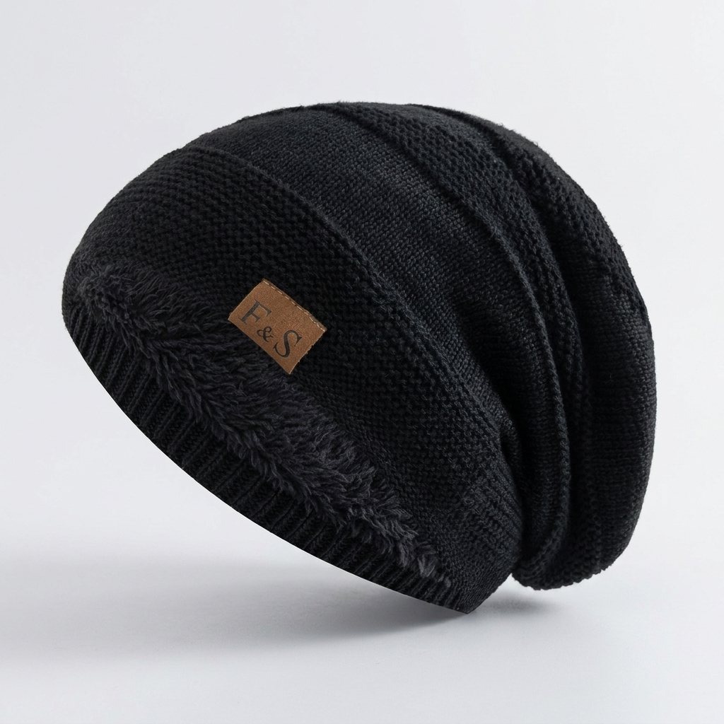Knit Winter Beanie with Fleece Lining