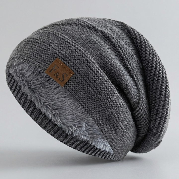Knit Winter Beanie with Fleece Lining