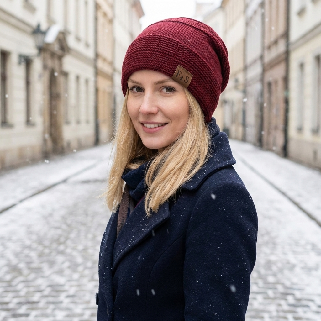 Knit Winter Beanie with Fleece Lining