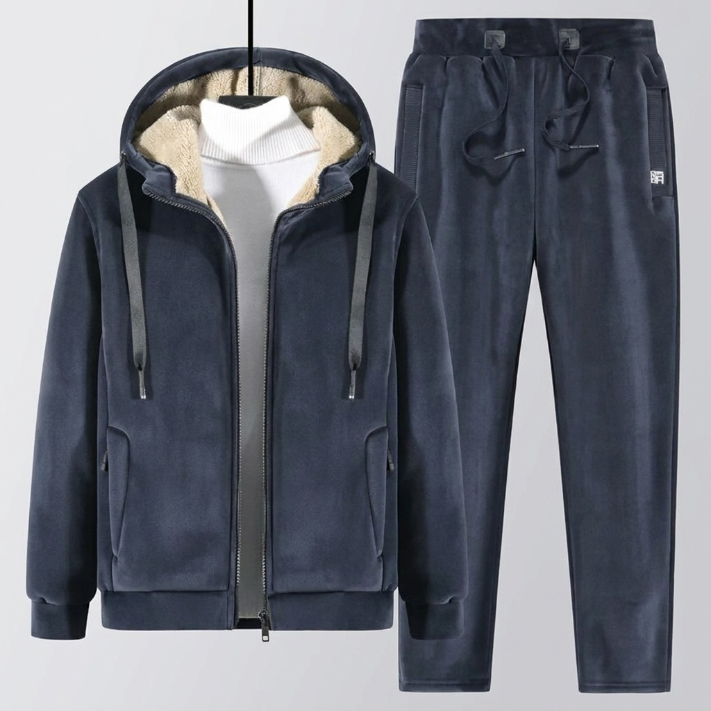 Men’s Borg Hoodie & Trousers Tracksuit Set