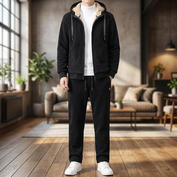 Men’s Borg Hoodie & Trousers Tracksuit Set