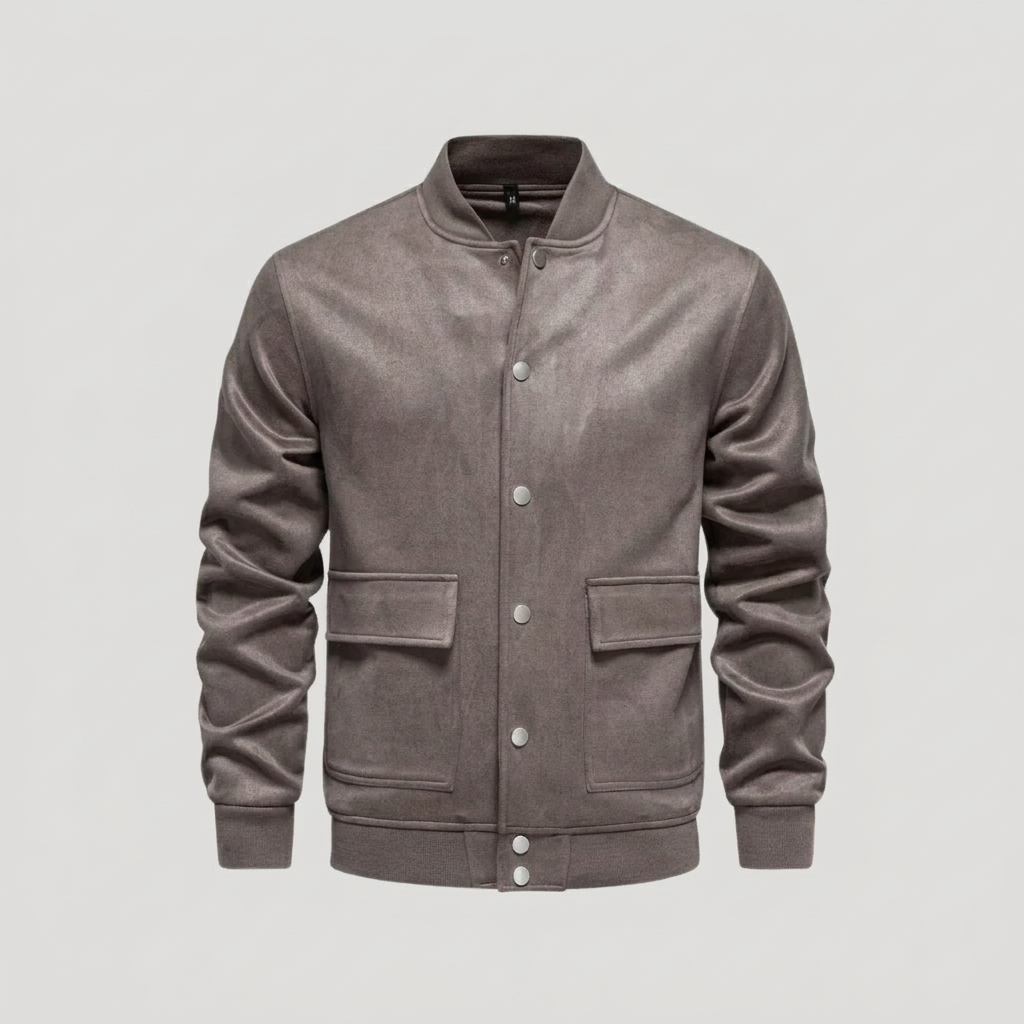 Men’s Button‑Front Bomber Jacket
