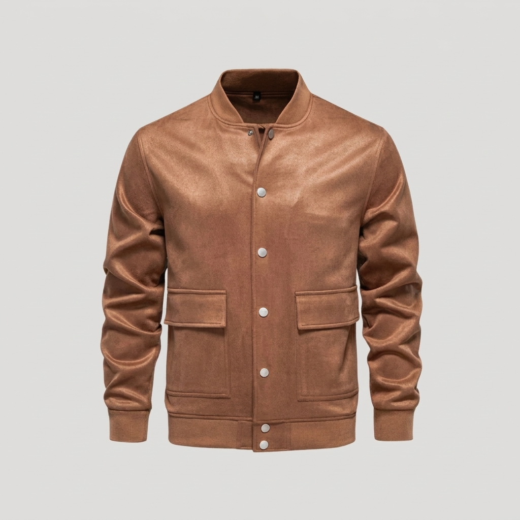 Men’s Button‑Front Bomber Jacket