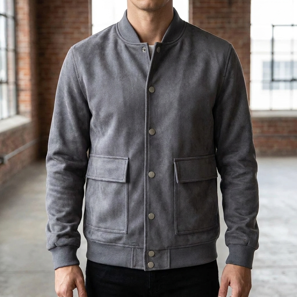 Men’s Button‑Front Bomber Jacket