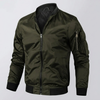 Men's  Zip‑Up Bomber Jacket with Sleeve Pocket