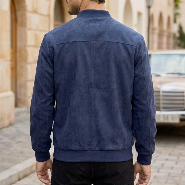 Men’s Bomber Jacket with Ribbed Collar & Side Pockets