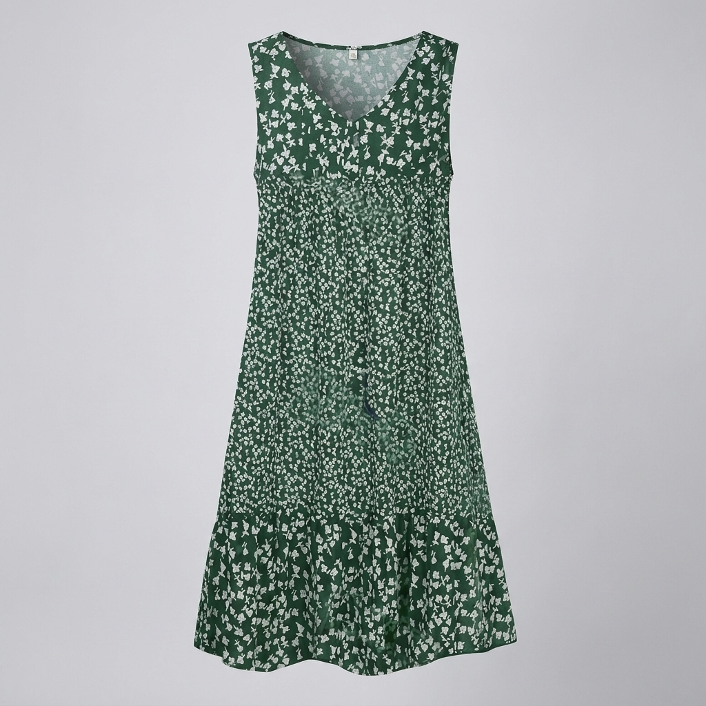 Sleeveless Floral V‑Neck Dress