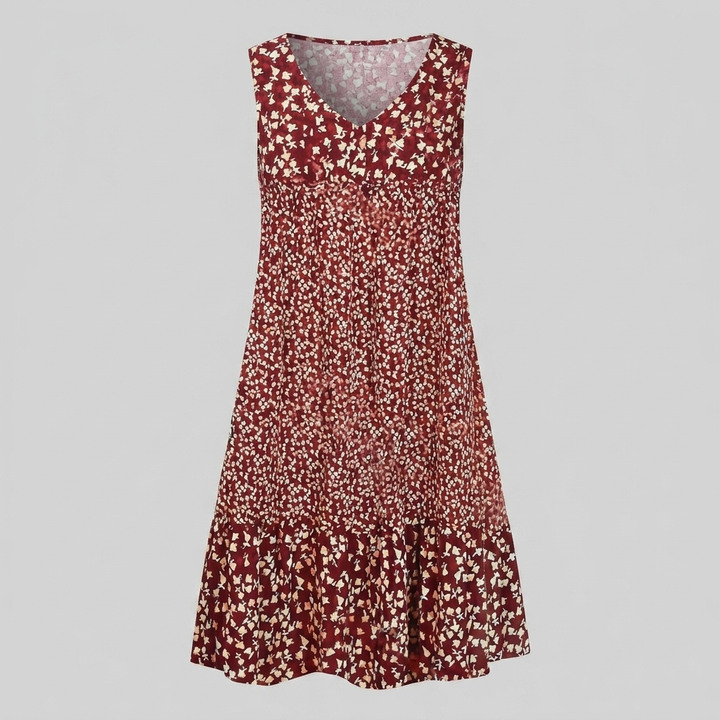 Sleeveless Floral V‑Neck Dress