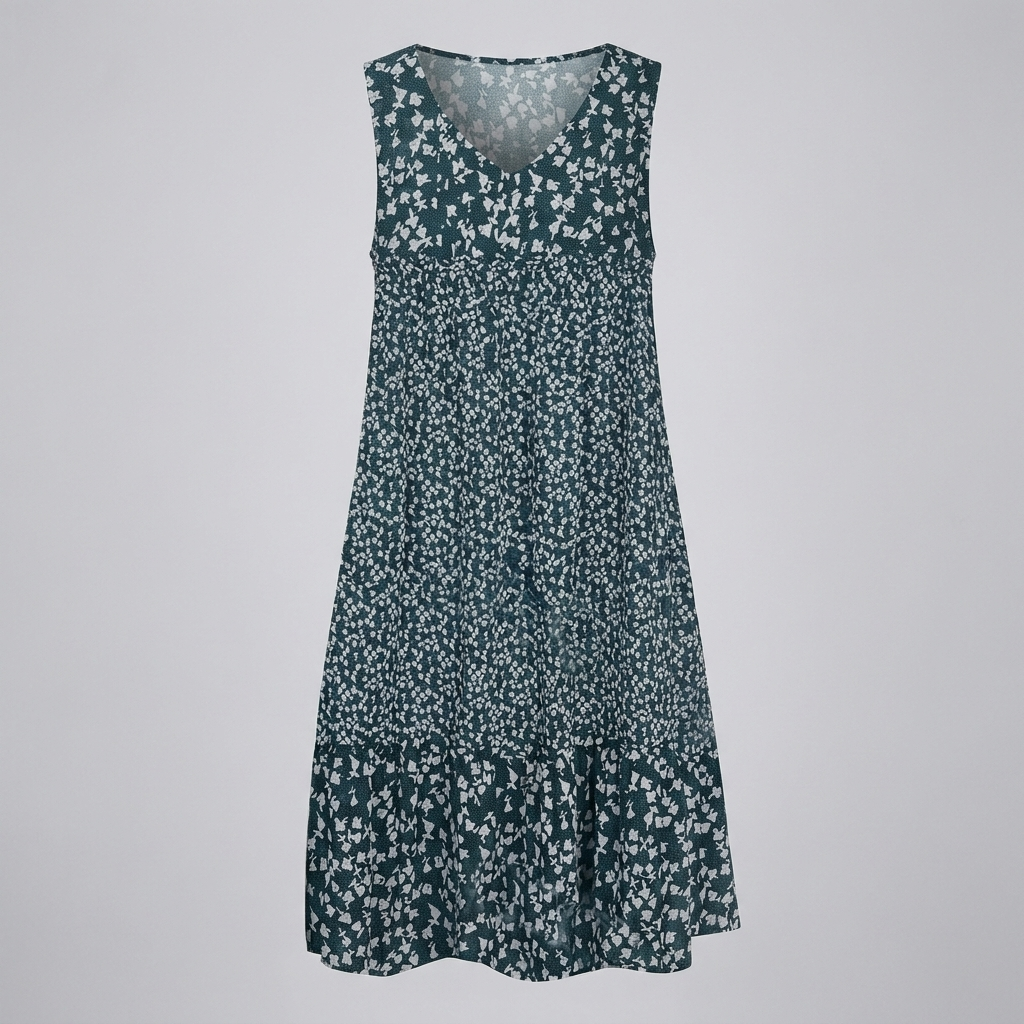 Sleeveless Floral V‑Neck Dress