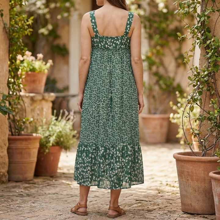 Sleeveless Floral V‑Neck Dress